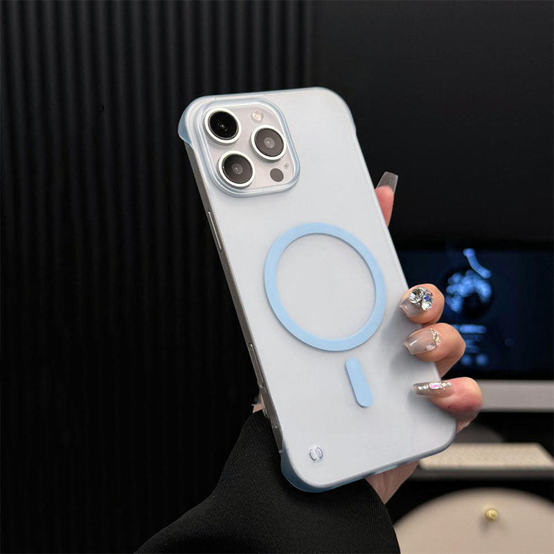 Ultra-Thin Borderless Frosted Magnetic Phone Case For iPhone