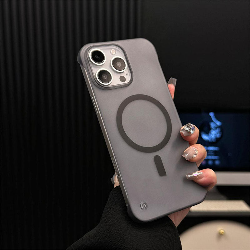 Ultra-Thin Borderless Frosted Magnetic Phone Case For iPhone
