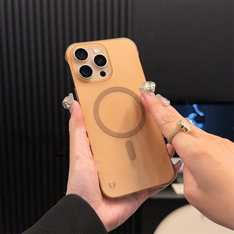 Ultra-Thin Borderless Frosted Magnetic Phone Case For iPhone