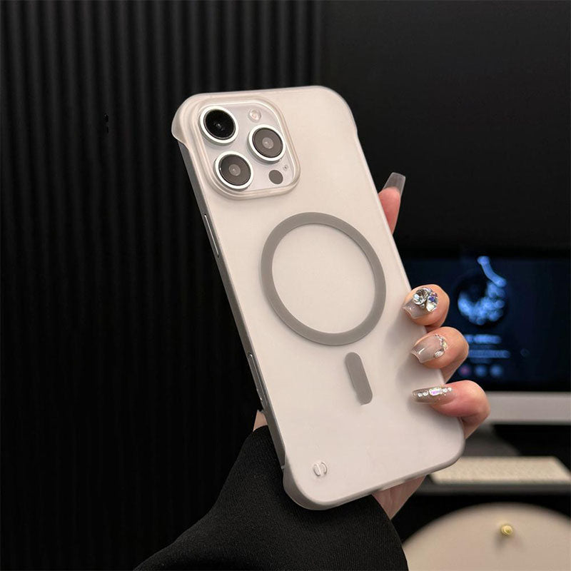 Ultra-Thin Borderless Frosted Magnetic Phone Case For iPhone