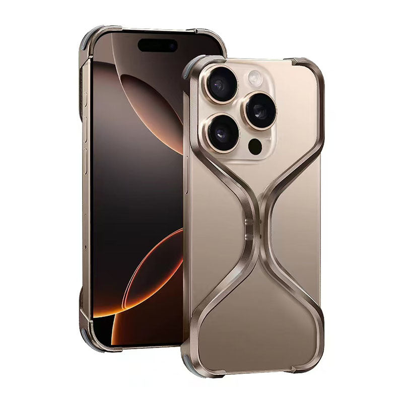 X-Shaped Metal Hollow Frameless Phone Case Designed For iPhone