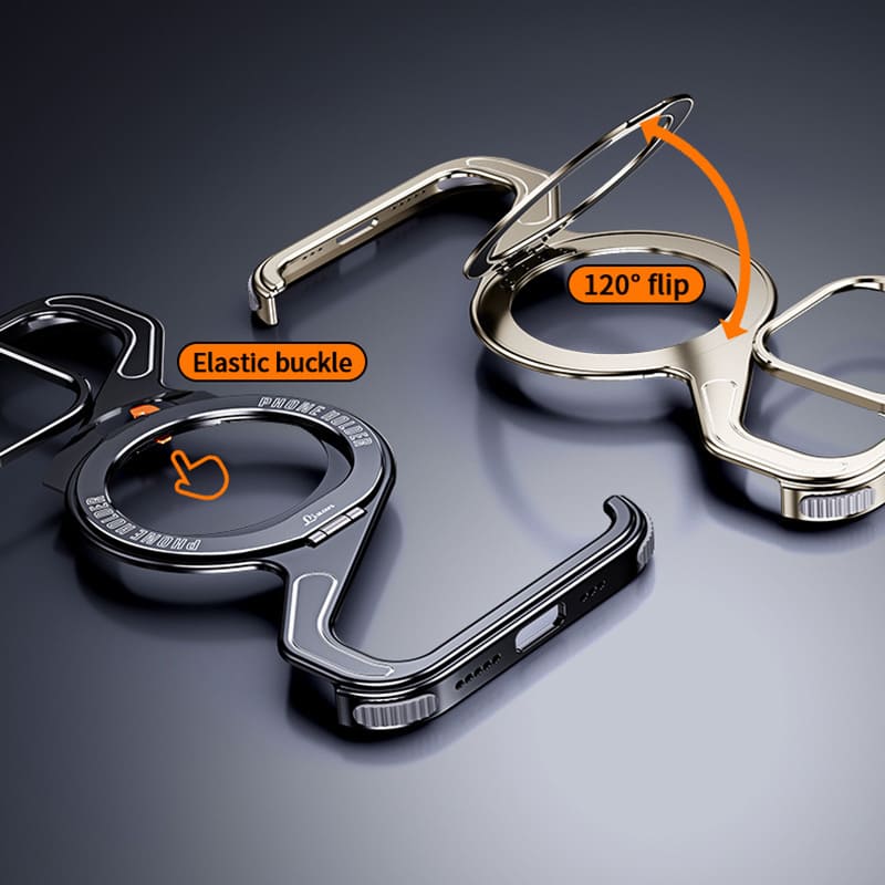 "Z" Magnetic Bracket Metal Skeleton Phone Case