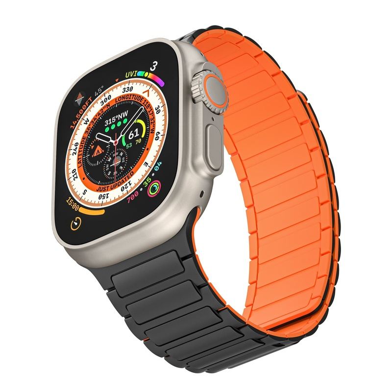 "Contrasting Colors iWatch Strap" Magnetic Silicone Loop