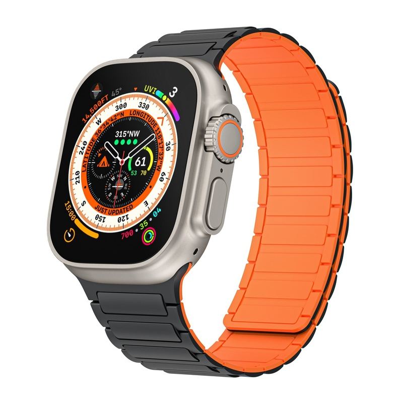 "Contrasting Colors iWatch Strap" Magnetic Silicone Loop