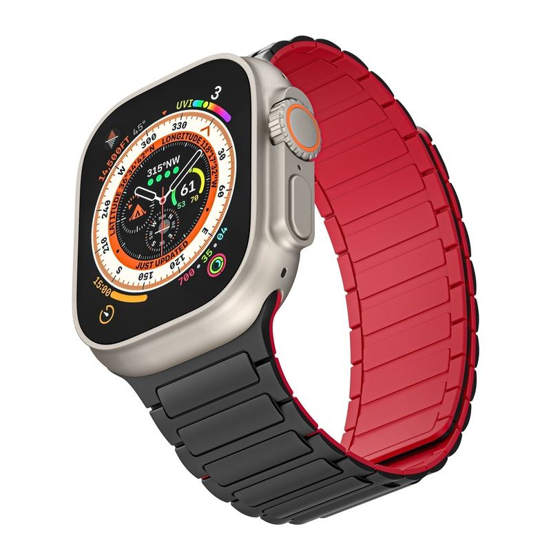 "Contrasting Colors iWatch Strap" Magnetic Silicone Loop