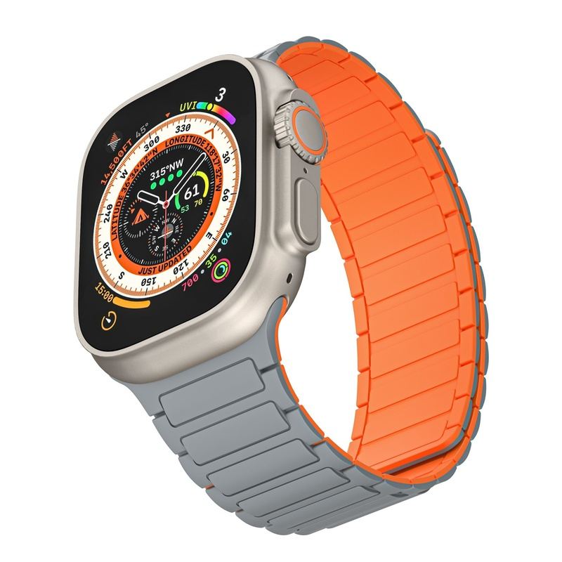 "Contrasting Colors iWatch Strap" Magnetic Silicone Loop