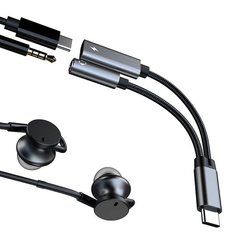 "Cyber" 2 In 1 Type-C Audio Adapter